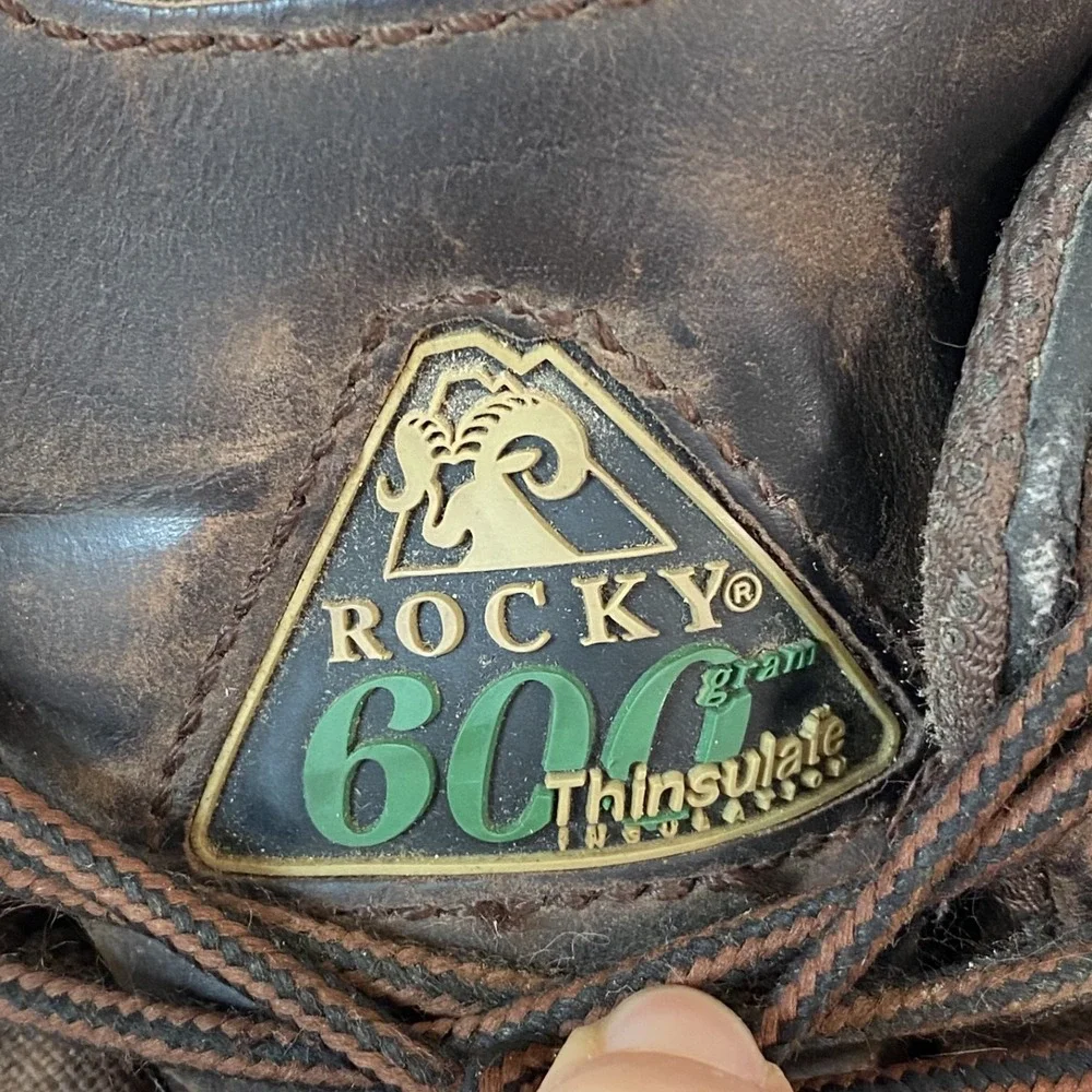 Rocky Mens Thinsulate 600 Gram‎ Work Boots Size 9W Leather Hunting Waterproof